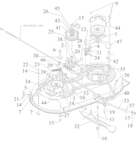 Deck Diagram and Parts List for 13AC77SY000 2022 Yard Machines Lawn Tractor